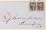 10c black Washington pair on express mail cover