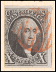 10c black Washington single