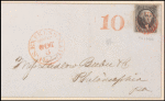 10c black Washington single on express mail cover