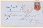 10c black Washington single on express mail cover