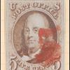 5c red brown Franklin single