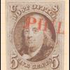 5c red brown Franklin single