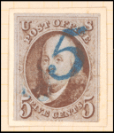 5c red brown Franklin single