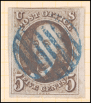 5c red brown Franklin single