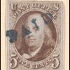 5c dark red brown Franklin single