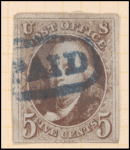 5c red brown Franklin single
