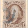 5c red brown Franklin single