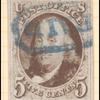 5c red brown Franklin single