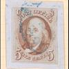 5c red brown Franklin single on piece