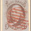 5c red brown Franklin single