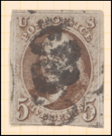 5c red brown Franklin single