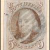 5c red brown Franklin single