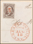 5c red brown Franklin single on piece