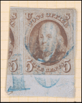 5c red brown Franklin single