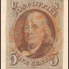 5c red brown Franklin single