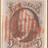 5c red brown Franklin single