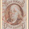 5c red brown Franklin single