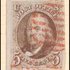 5c red brown Franklin single