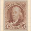 5c red brown Franklin reprint single