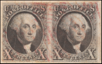 10c black Washington pair