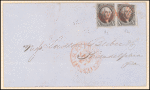 10c black Washington pair on cover