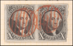 10c black Washington pair