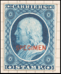 1c) blue Franklin plate proof