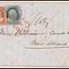 3c dull red Washington & 1c blue Franklin on Way cover