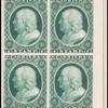 1c green Franklin carrier trial color proof block of four