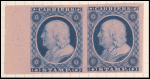 1c blue Franklin carrier reprint pair