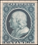 1c blue Franklin carrier reprint proof