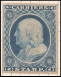 1c blue Franklin carrier reprint single