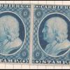 1c blue Franklin carrier reprint pair