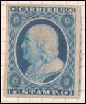 1c blue Franklin carrier reprint single