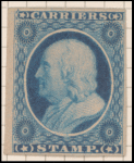 1c blue Franklin carrier reprint single