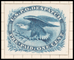 1c blue Eagle carrier die proof single