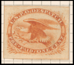 1c dull orange Eagle carrier trial color proof