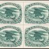 1c green Eagle carrier proof block of four