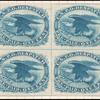 1c blue Eagle carrier block of four