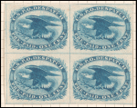 1c blue Eagle carrier block of four