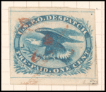 1c blue Eagle carrier stamp