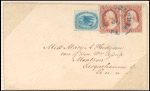 1c blue Eagle carrier & 3c red Washington on cover