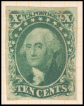10c green Washington single