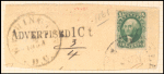 10c green Washington single on cover