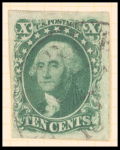 10c green Washington Type IV single