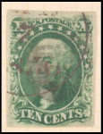10c green Washington Type IV single