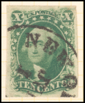 10c green Washington single