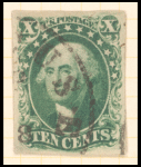 10c green Washington single