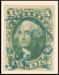 10c green Washington single