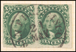 10c green Washington pair